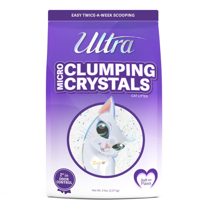 Ultra Clumping Micro Crystals Cat Litter - Dust Free, Soft on Paws, Fragrance Free - 5 Lbs. - Image 1